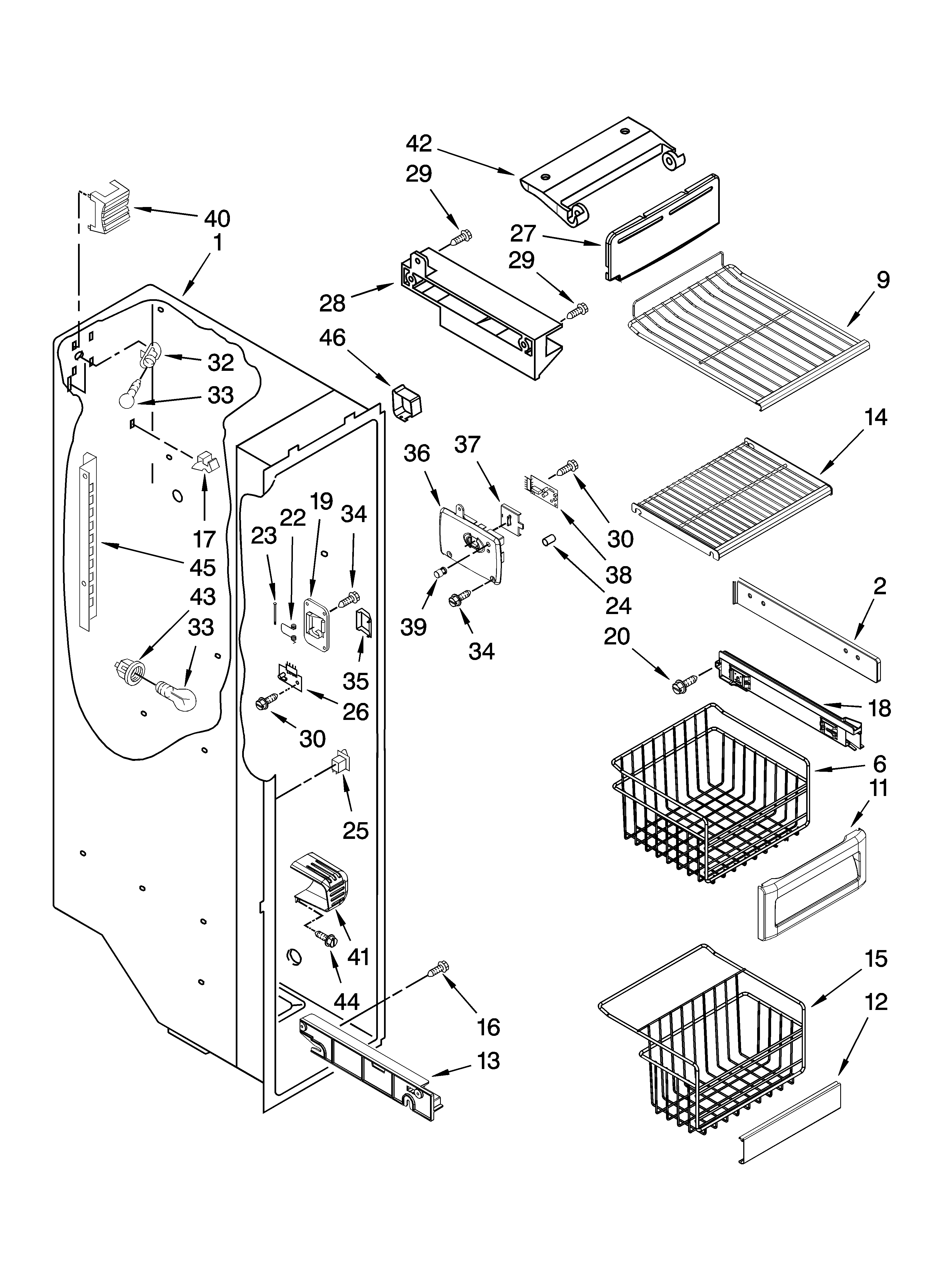 Freezer liner parts