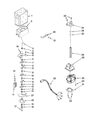 Motor and ice container parts