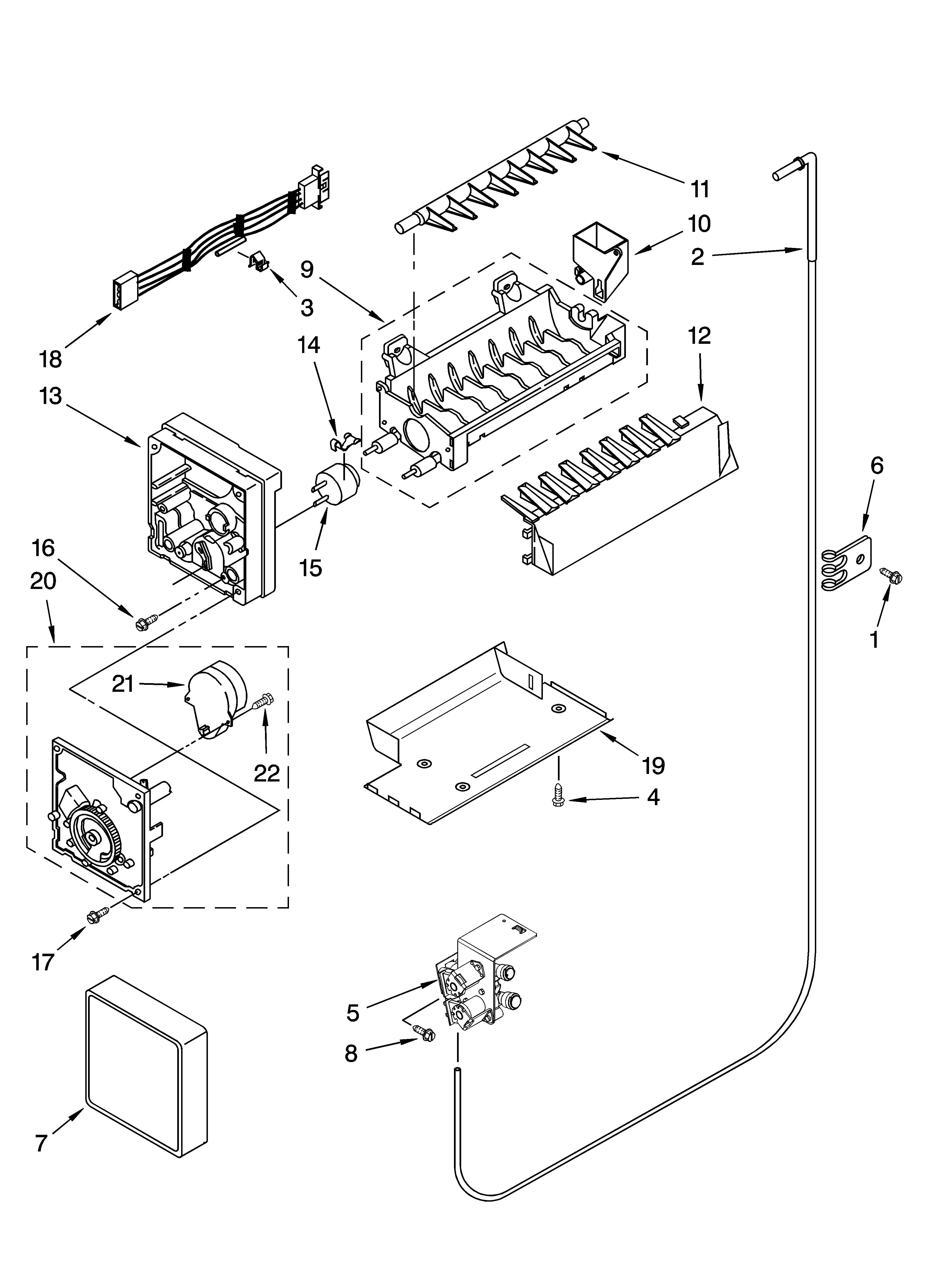 Icemaker parts, optional parts (not included)