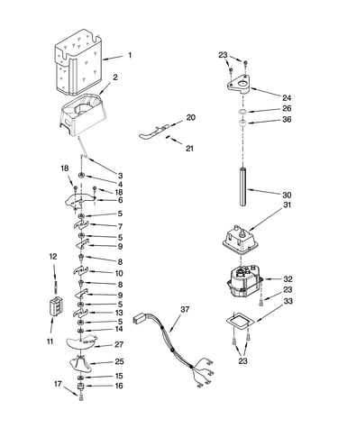 Motor and ice container parts