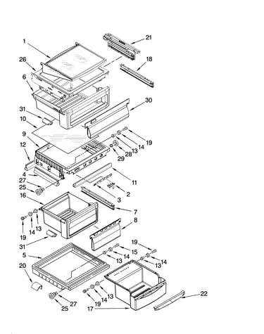 Refrigerator shelf parts