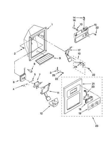 Dispenser front parts