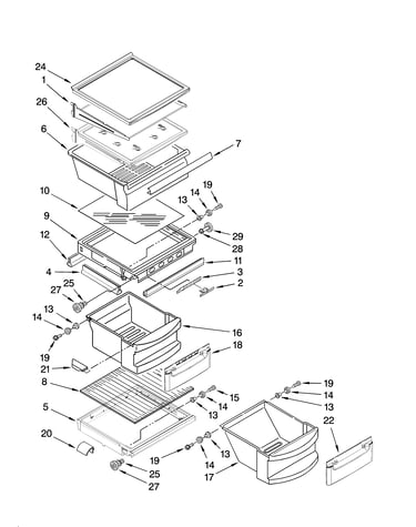 Refrigerator shelf parts