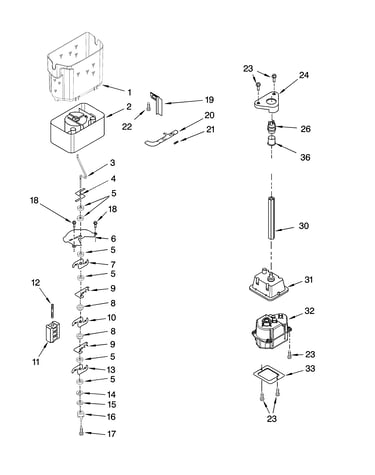 Motor and ice container parts