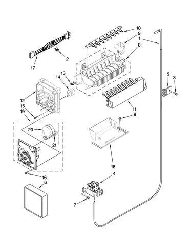 Icemaker parts, optional parts (not included)