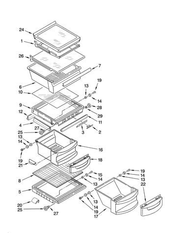 Refrigerator shelf parts