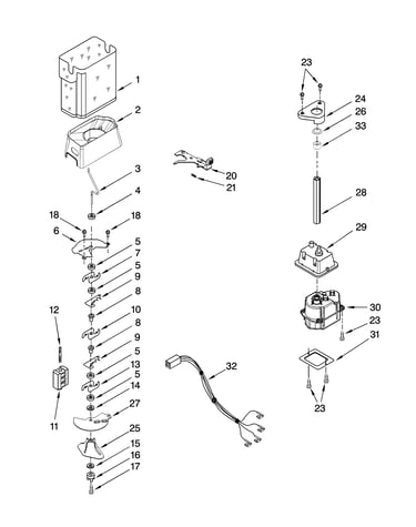 Motor and ice container parts