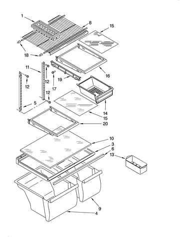 Shelf parts, optional parts (not included)