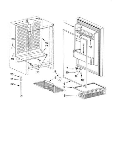 Door and shelf parts