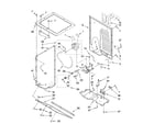 Whirlpool WET3300SQ0 dryer cabinet and motor parts diagram