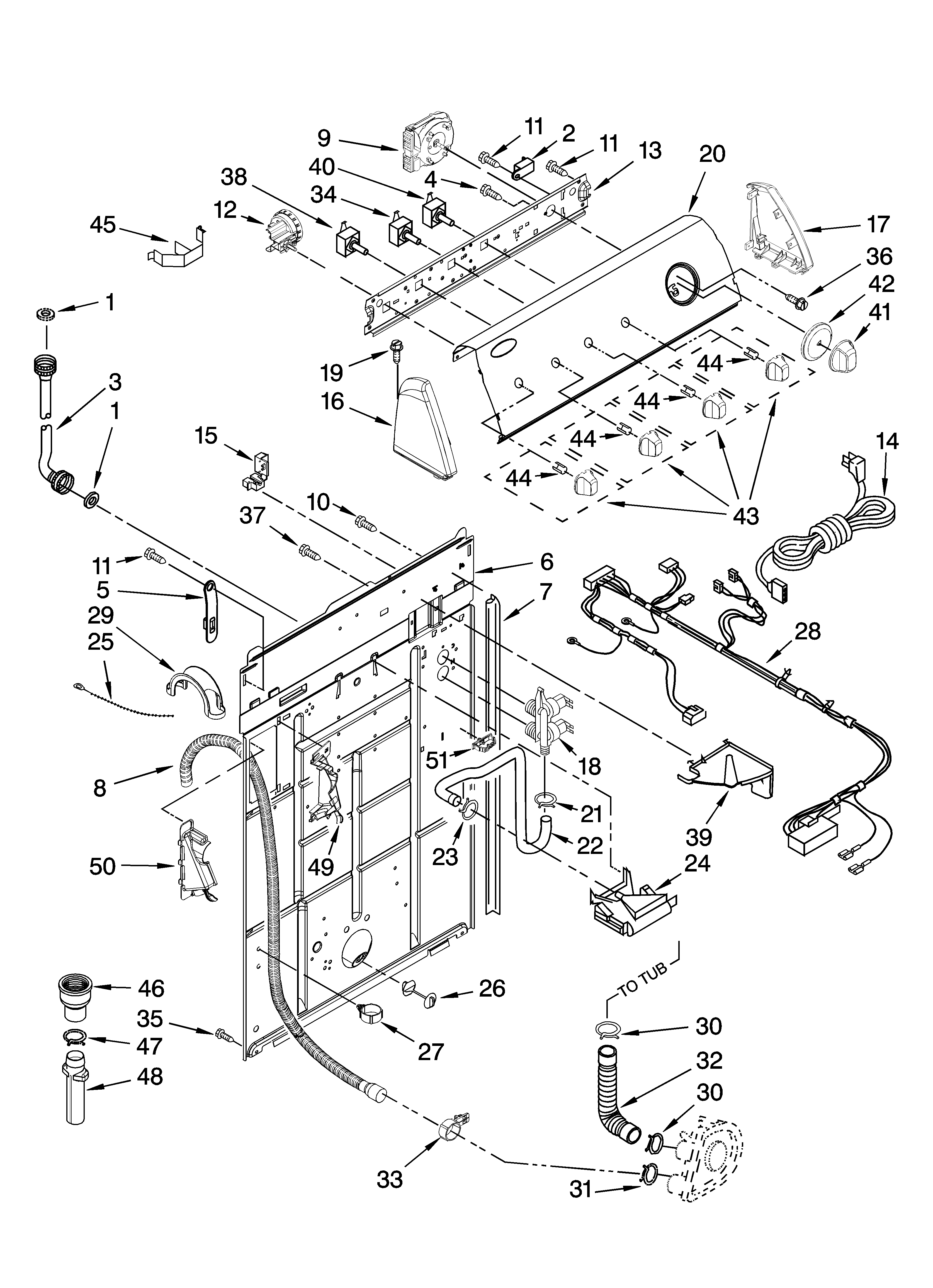 Controls and rear panel parts