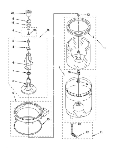 Agitator, basket and tub parts