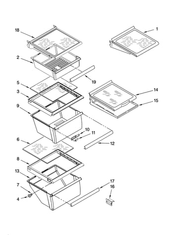 Refrigerator shelf parts