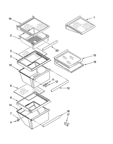 Refrigerator shelf parts