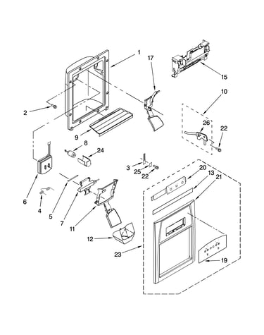 Dispenser front parts