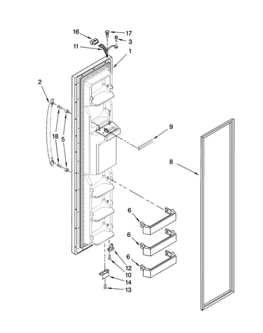 Freezer door parts