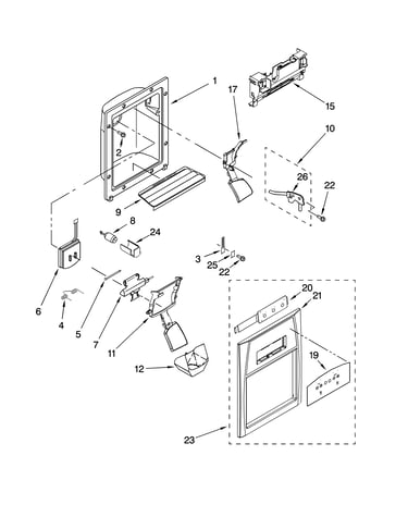Dispenser front parts