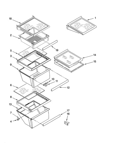 Refrigerator shelf parts