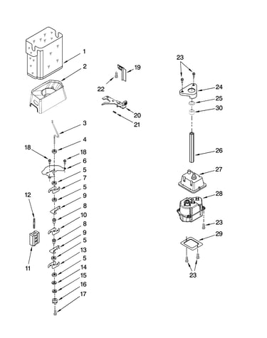 Motor and ice container parts