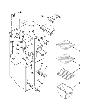 Freezer liner parts