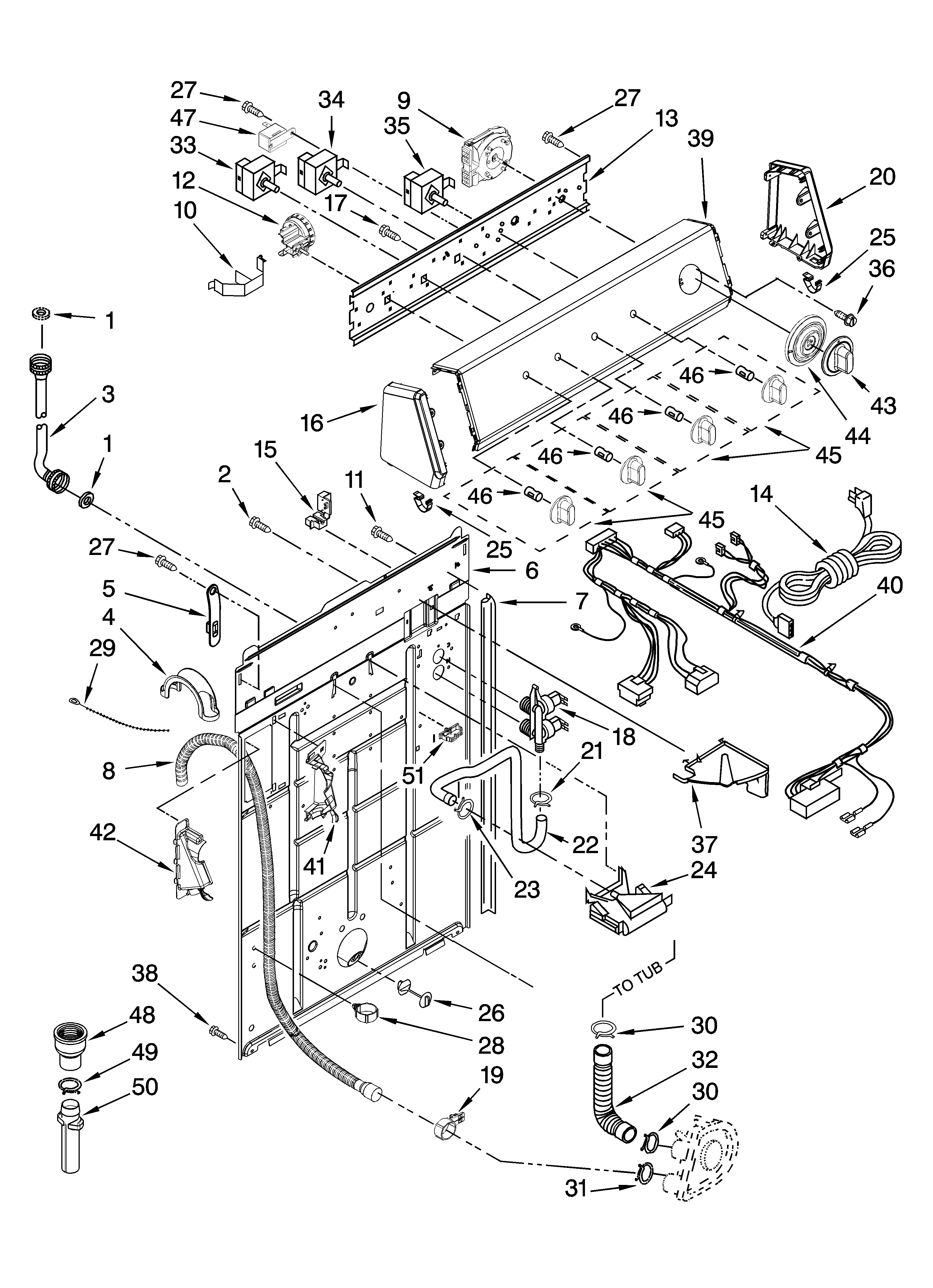 Controls and rear panel parts