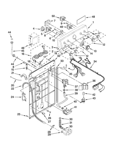 Controls and rear panel parts