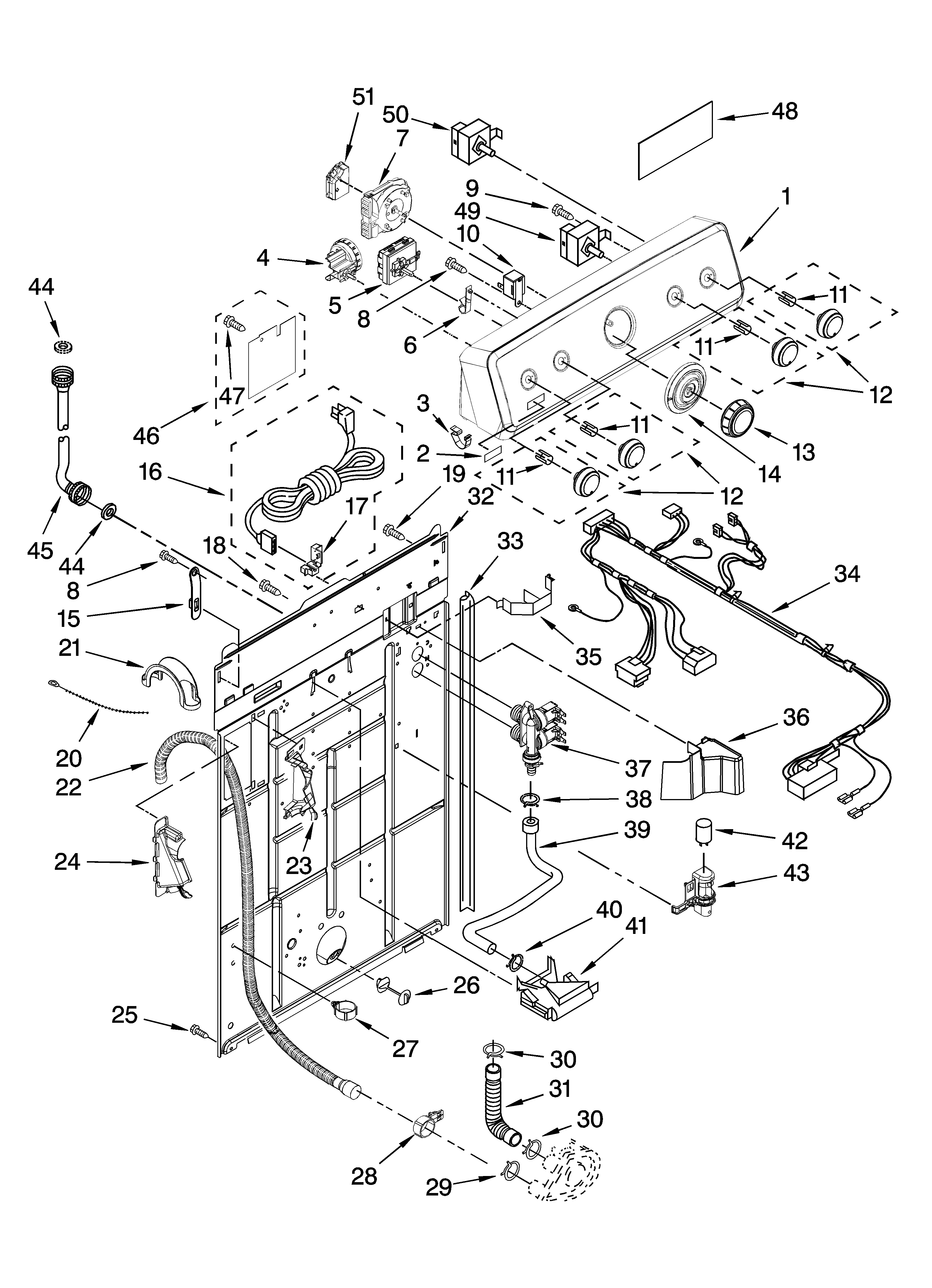 Controls and rear panel parts