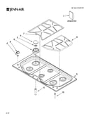 Cooktop, burner and grate parts