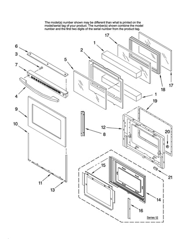 Oven door parts
