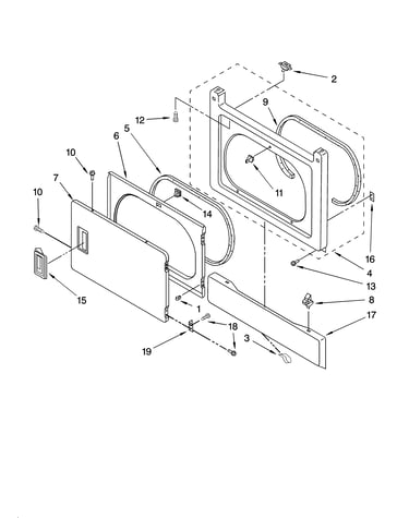 Dryer front panel and door parts