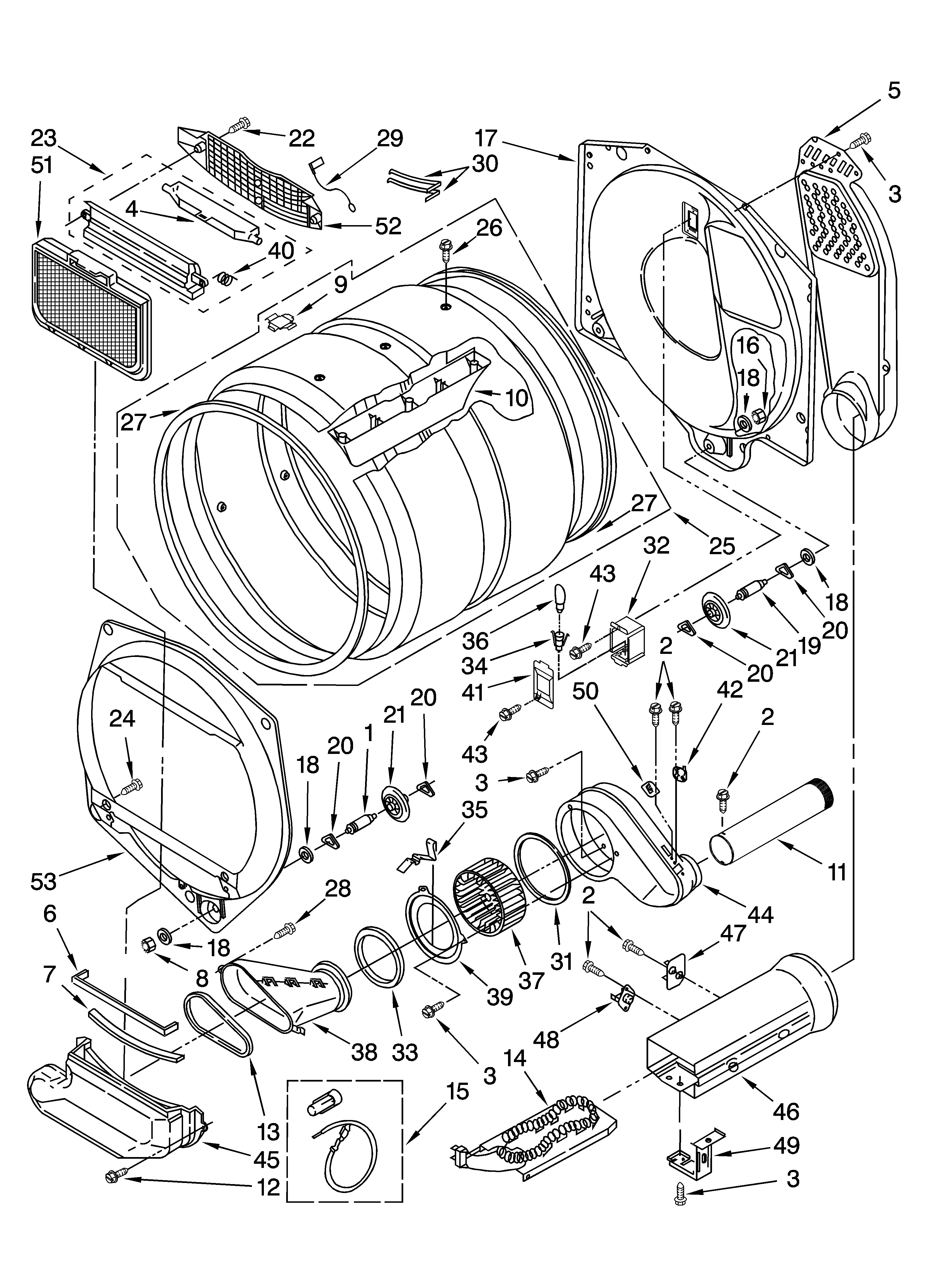 Dryer bulkhead parts