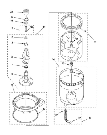 Agitator, basket and tub parts