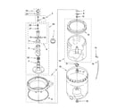 Whirlpool 7MWS89700SM0 agitator, basket and tub parts diagram