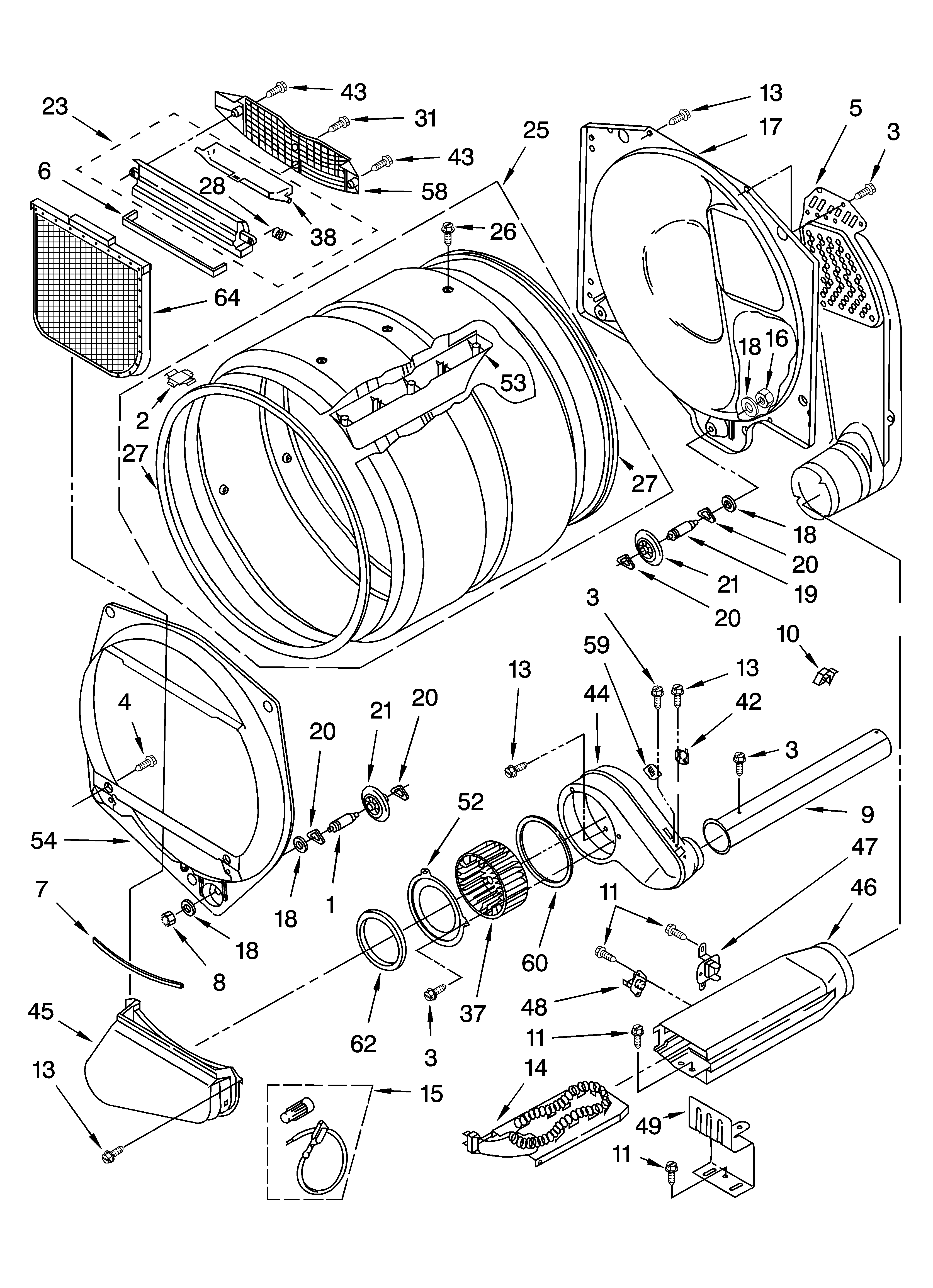 Upper and lower bulkhead parts, optional parts (not in
