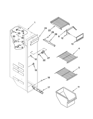 Freezer liner parts