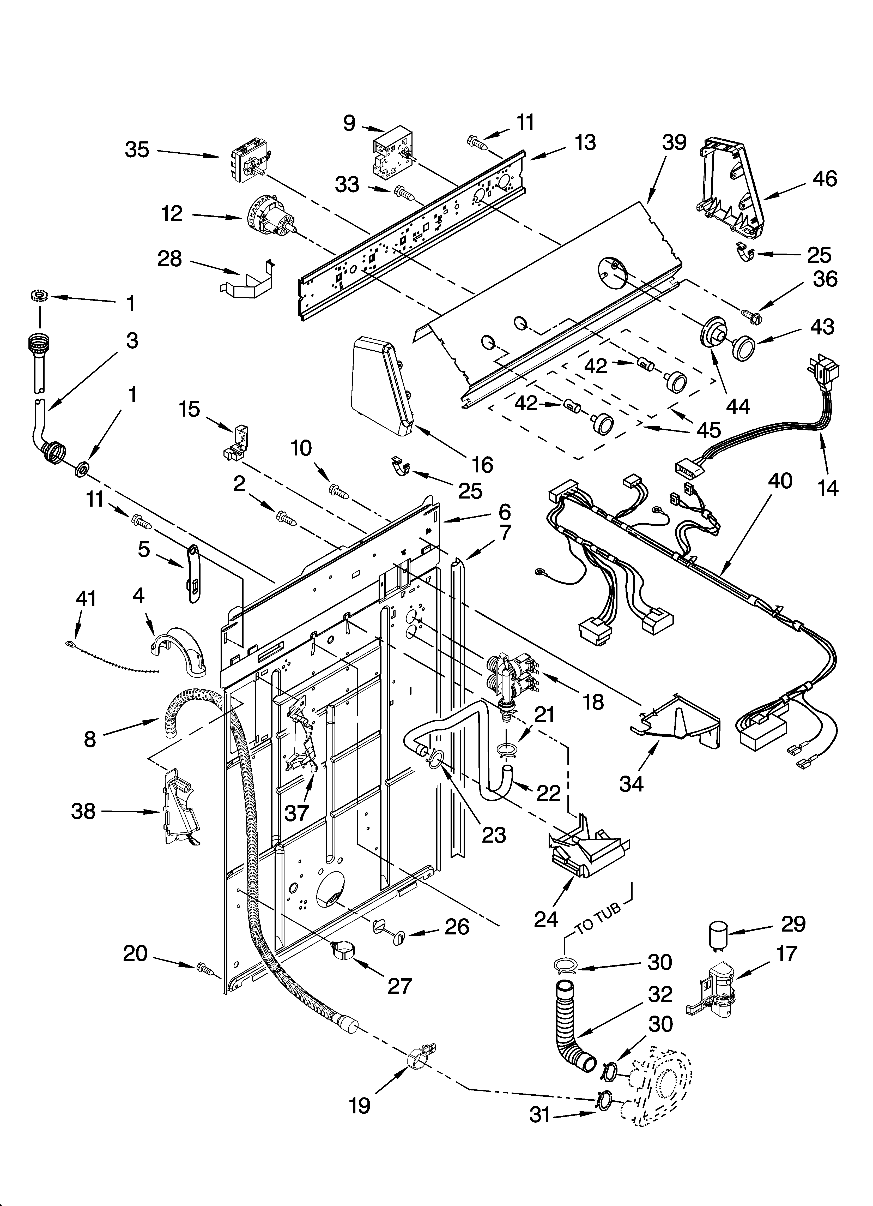 Controls and rear panel parts