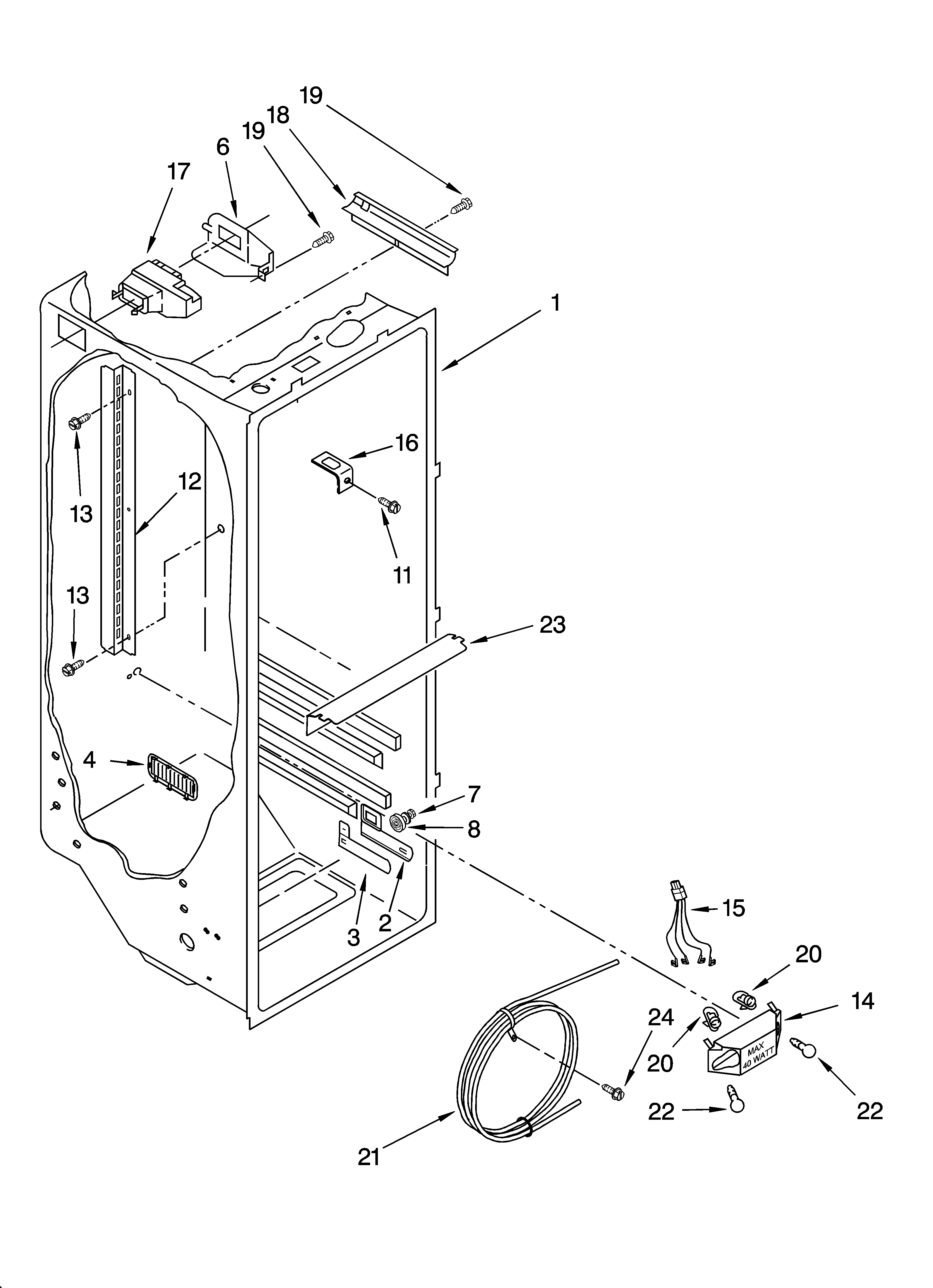Refrigerator liner parts