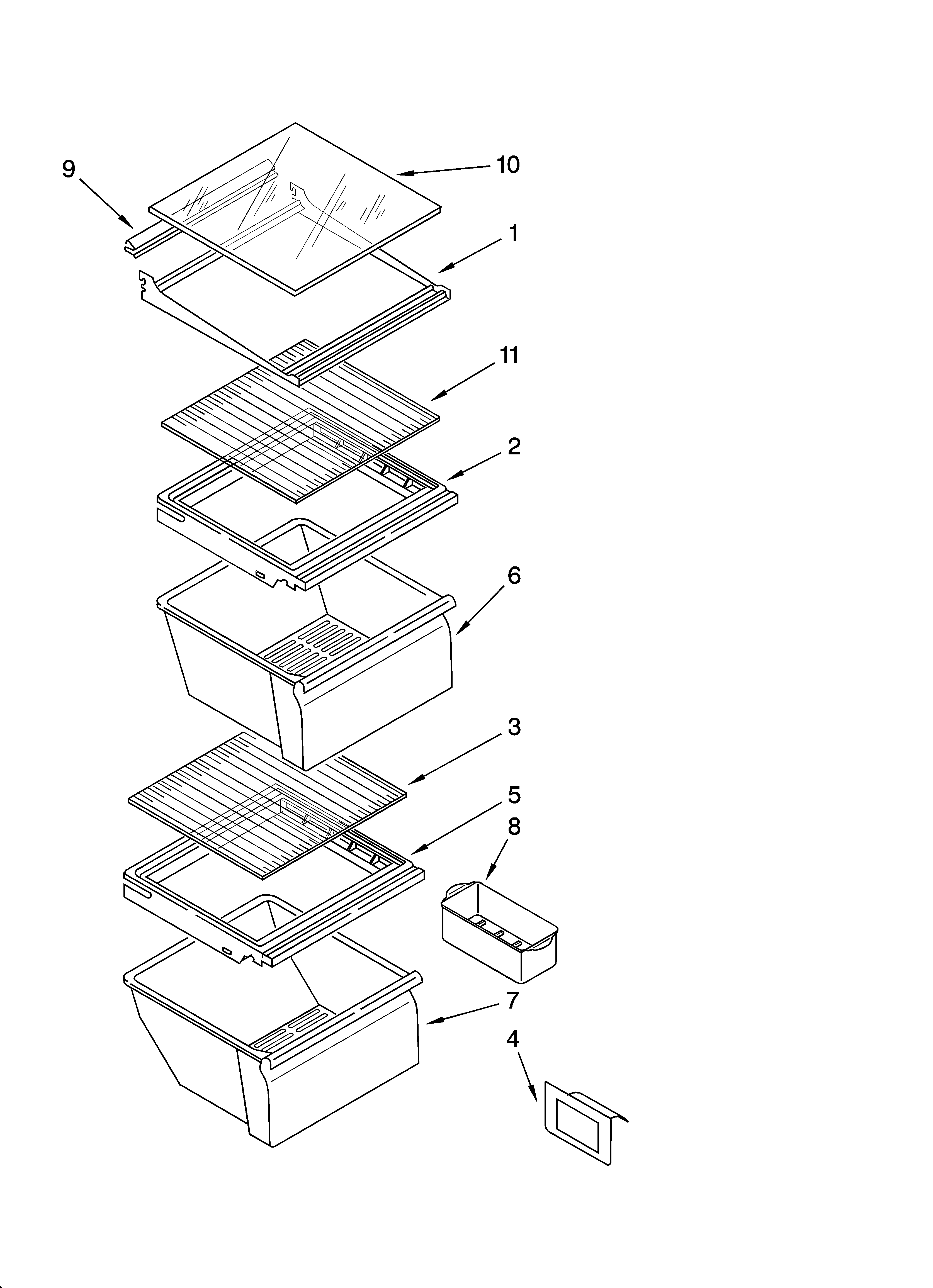 Refrigerator shelf parts