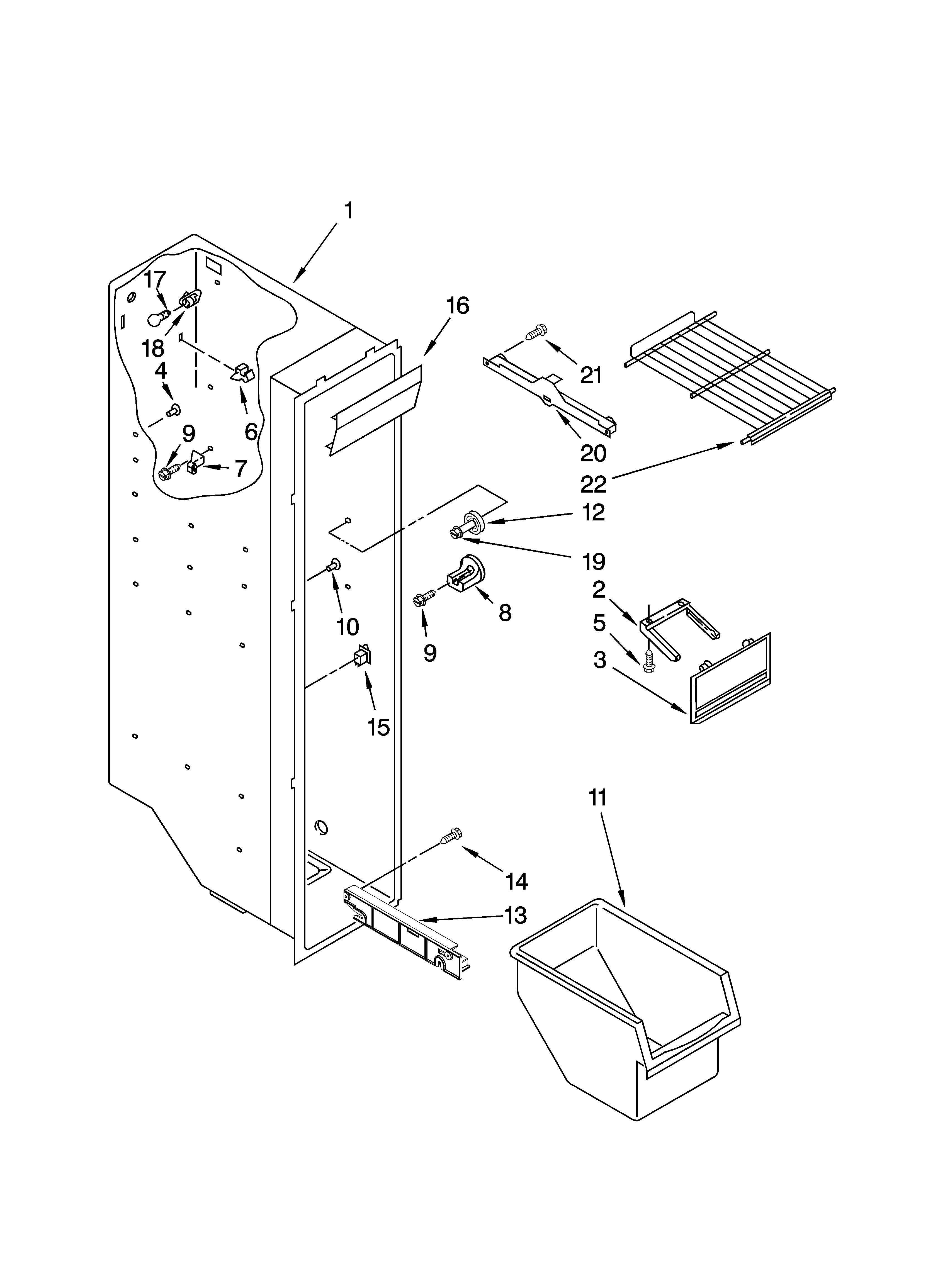 Freezer liner parts
