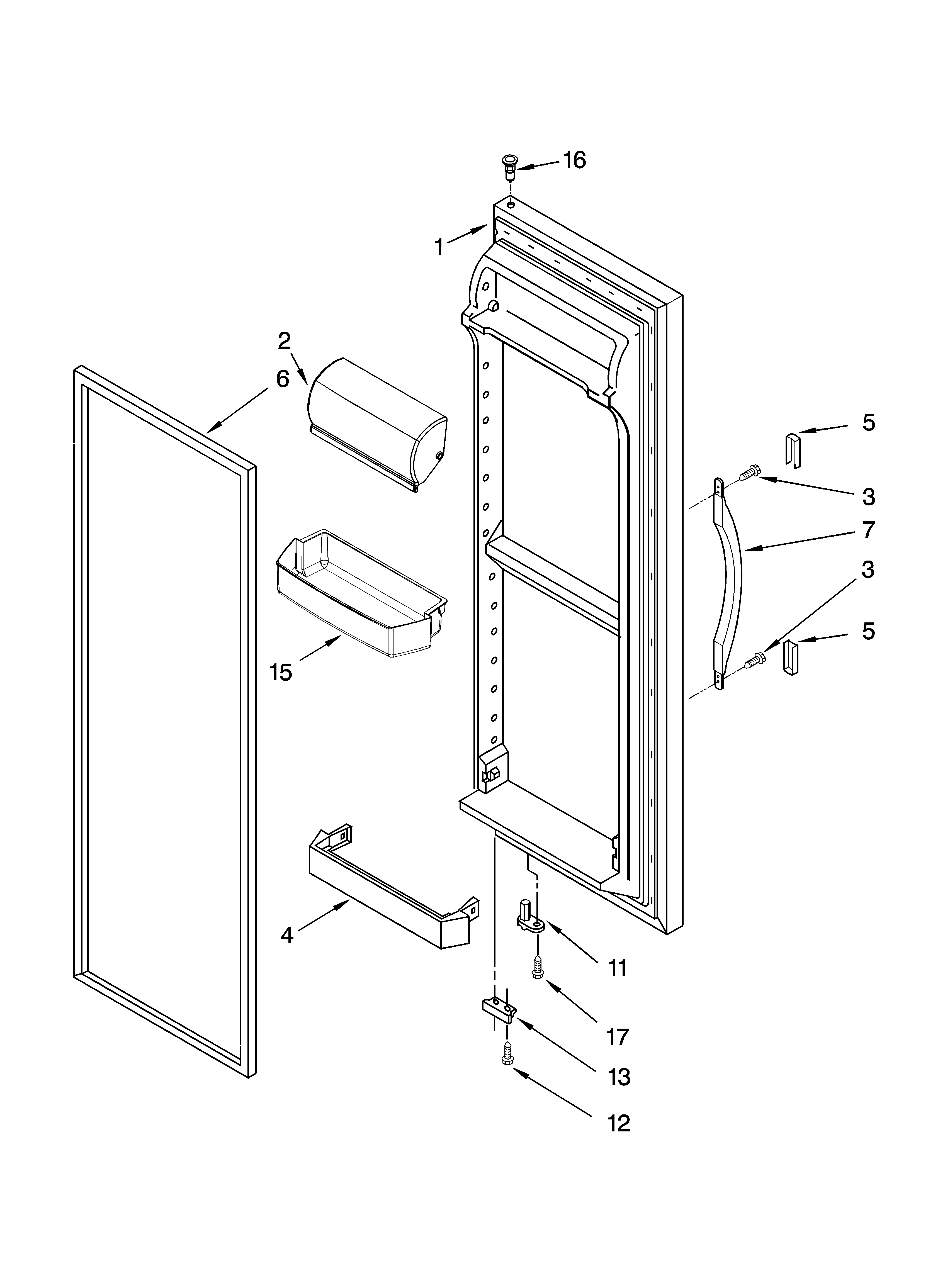 Refrigerator door parts