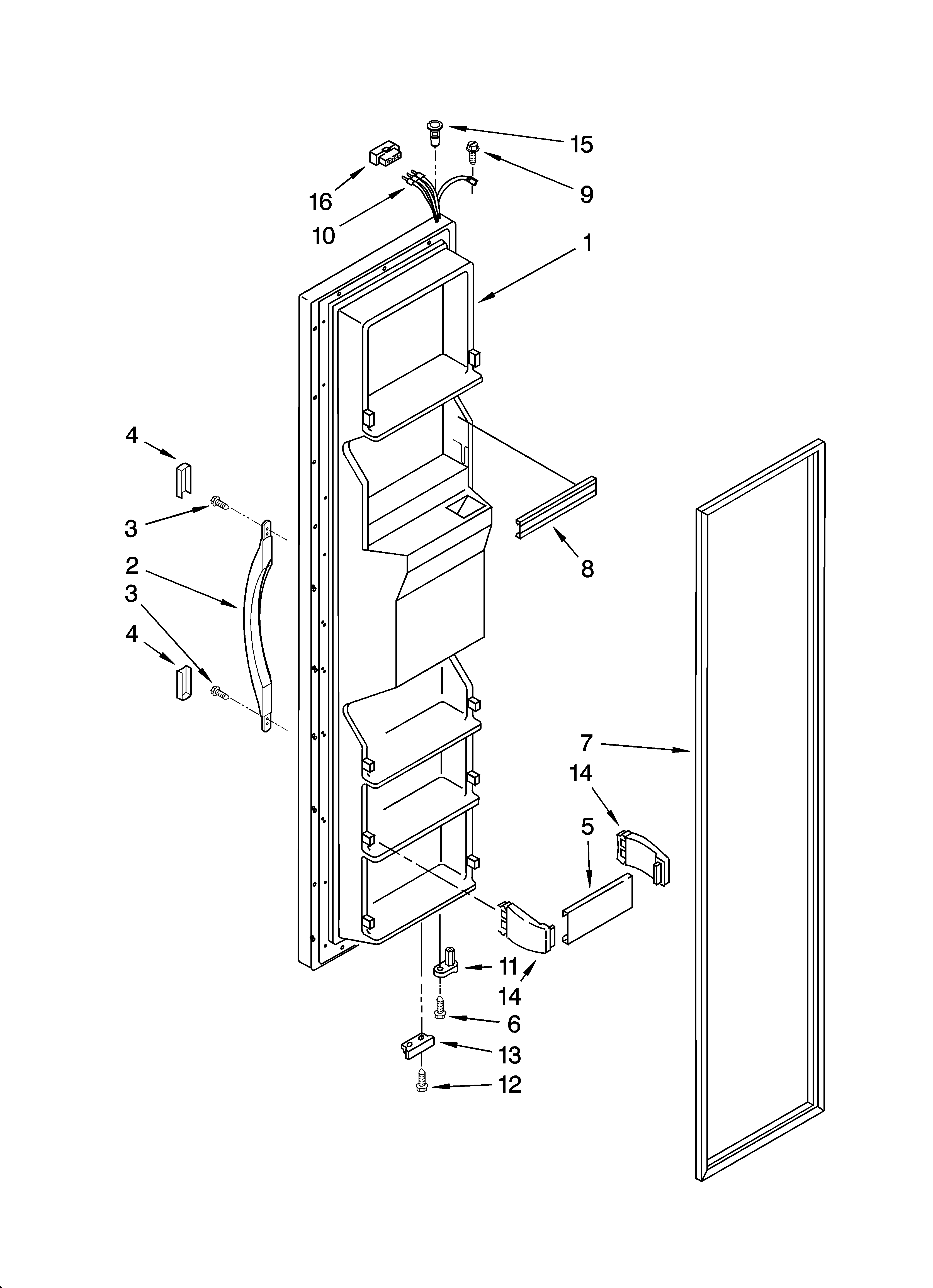 Freezer door parts