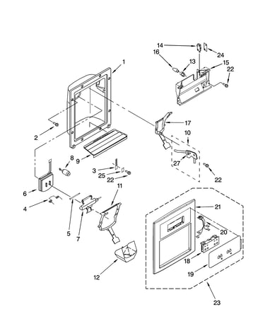 Dispenser front parts