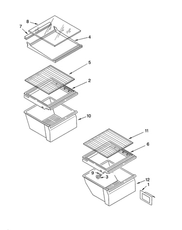 Refrigerator shelf parts