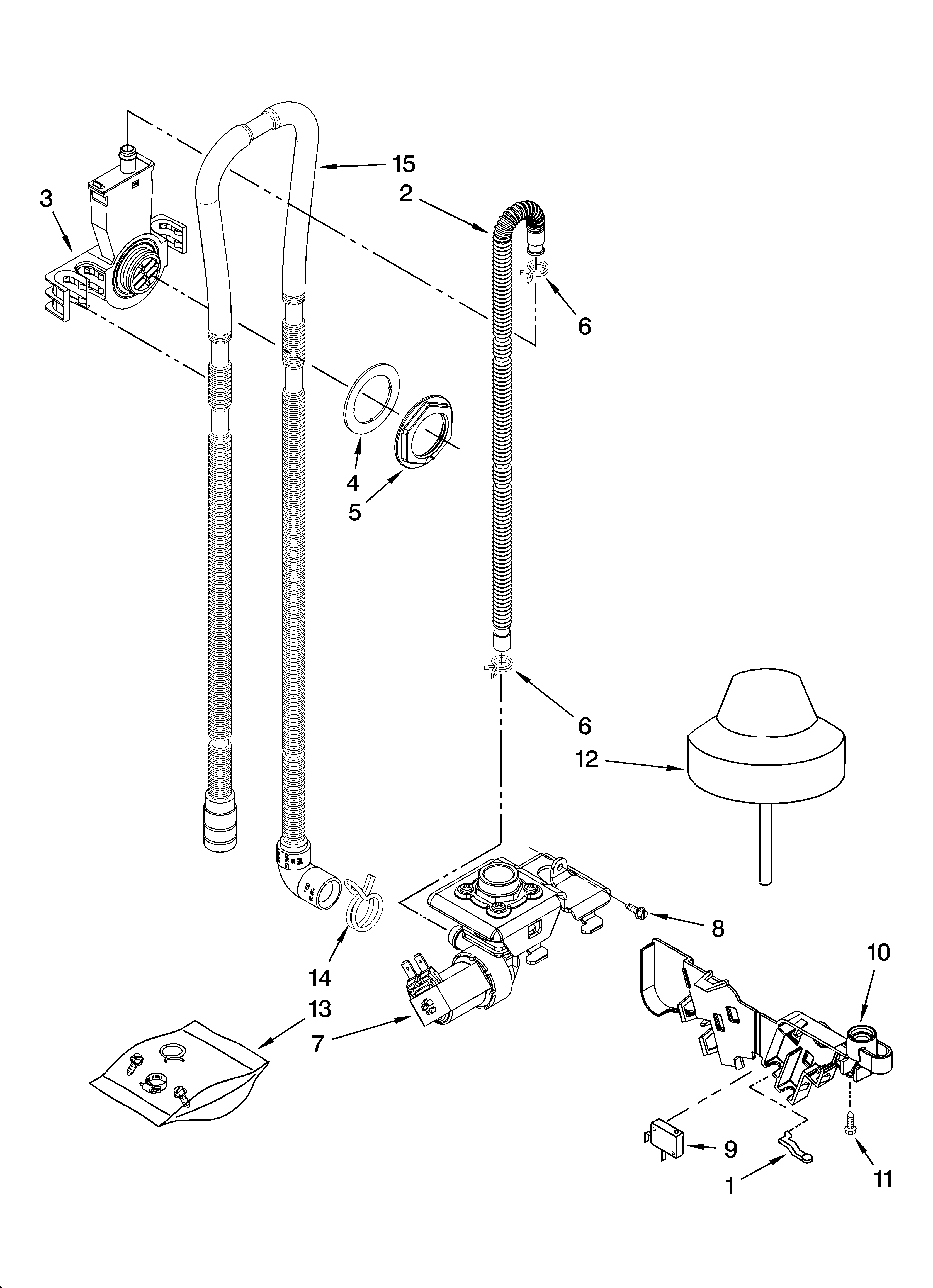Fill, drain and overfill parts