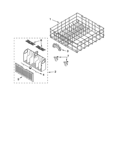 Lower rack parts, optional parts (not included)