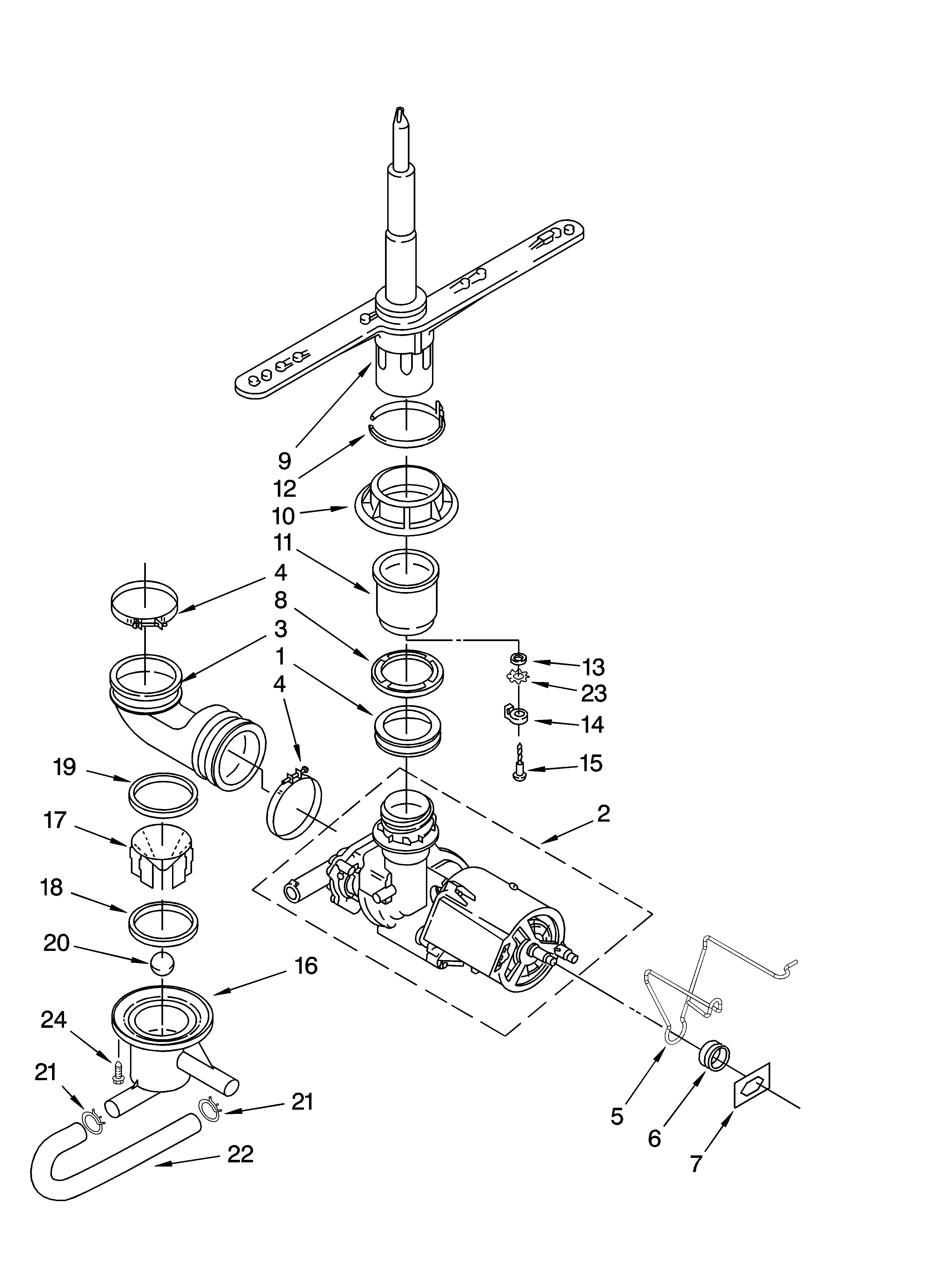Pump and spray arm parts