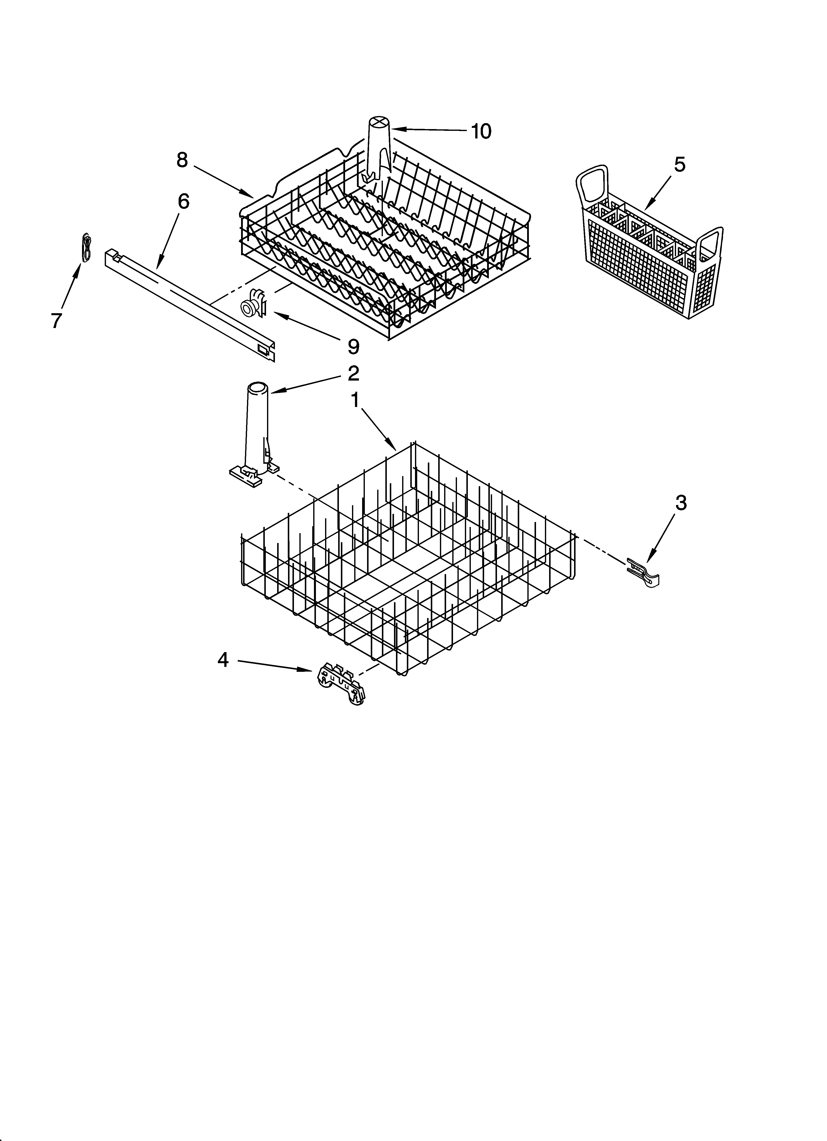 DISHRACK PARTS, OPTIONAL PARTS (NOT INCLUDED)