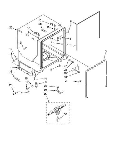 Tub and frame parts