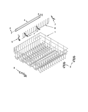 Upper rack and track parts
