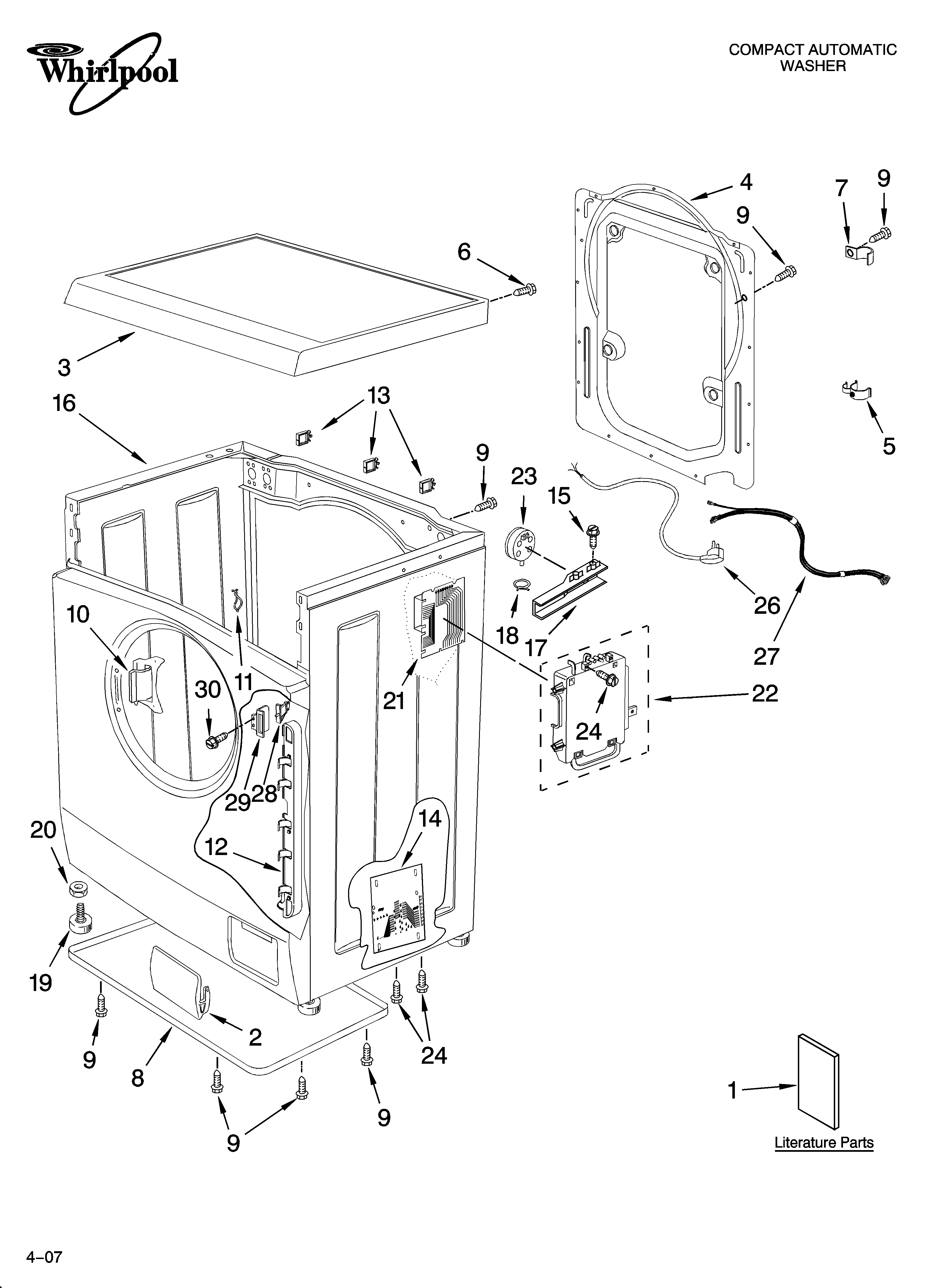Top and cabinet parts